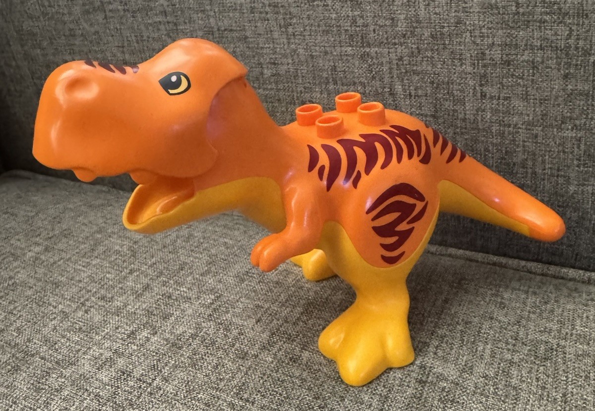 Lego Duplo ORANGE TYRANNOSAURUS T Rex DINOSAUR Prehistoric Animal ADULT Jurassic