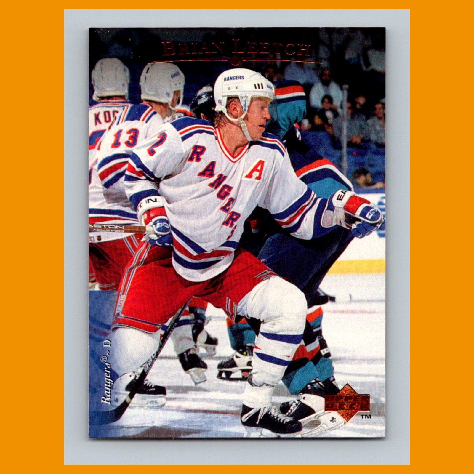 Brian Leetch #487 1995-96 Upper Deck New York Rangers Hockey Card NHL