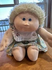 1984 Cabbage Patch Kids Doll Mold 14 Blonde Loop Hair Blue Eyes Original Dress