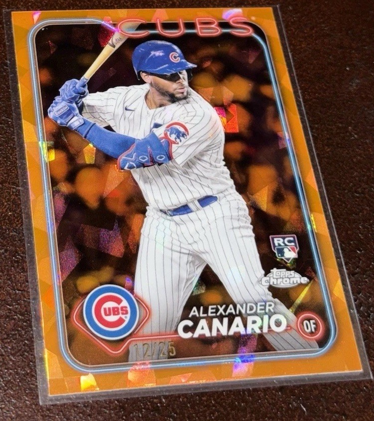 2024 Topps Chrome Sapphire Alexander Canario #452 Orange Refractor #d 12/25 Cubs