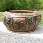 1924 Roseville Art Pottery FLORENTINE 1 Matte Brown w/Berries & Fruit 8" BOWL VG