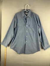 Vintage Big Mac JC Penney Chambray Work Shirt Blue Button Front Size 16 1/2
