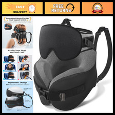 Travel Neck Pillow with 3D Contoured Eye Mask, Memory Foam Support for Flights