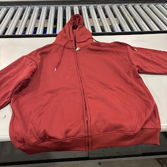 УНИВЕРСАЛЬНАЯ КУРТКА С КАПЮШОНОМ НА МОЛНИИ И СУМКОЙ СПЕРЕДИ - РАЗМЕР МУЖСКОЙ 3XL - БОРДОВЫЙ 8090₽