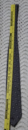 CANALI Mens Tie Metallic Gray 100% Silk Jacquard Medallion Made in Italy - Picture 8 of 12