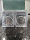 2023 PCGS MS70 MORGAN PEACE Silver Dollar 2 COIN SET f FIRST STRIKE #W529