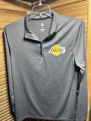 NBA UNK Medium Los Angeles Lakers Long Sleeve Pullover 1/4 Zipper Gray