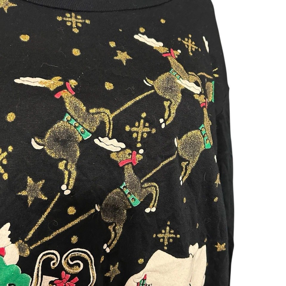 Vintage 90s Blair Christmas Sweatshirt Womens Size XL  Santa Retro Holiday - Image 3 of 4