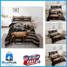 Feelyou Camo Deer Comforter Set for Boys Girls Cabin Lodge