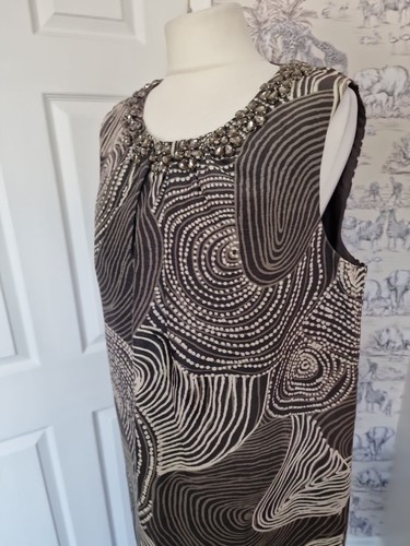 Fenn Wright Manson Linen Silk Shift Dress Size 16 Wedding Occasion Business NWOT - Picture 3 of 12