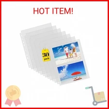 Sooez 30 Pack Heavy Duty Photos or Postcards Page Protectors, Plastic Clear Phot