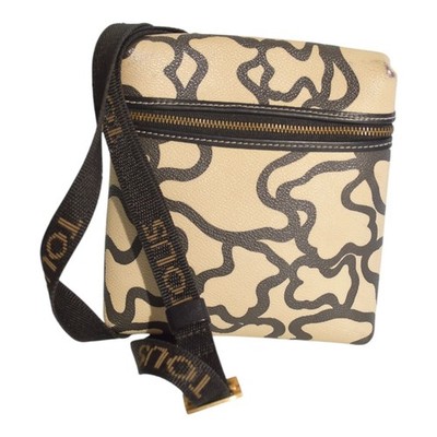 TOUS Black & Cream Bear Signature Small Messenger Crossbody  Style Bag Handbag