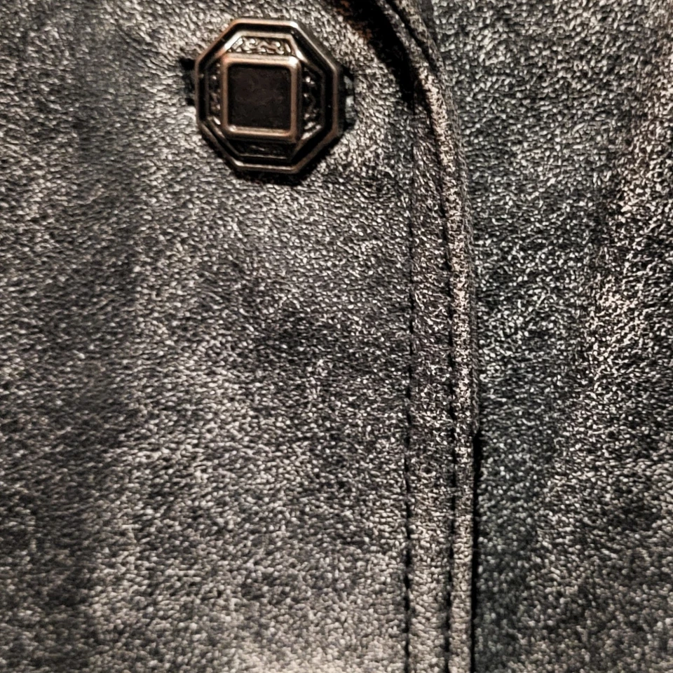 Chaqueta Pamela Dennis Private Client Group Cuero Envejecido Negra/Gris Talla 8  Foto 4 de 4