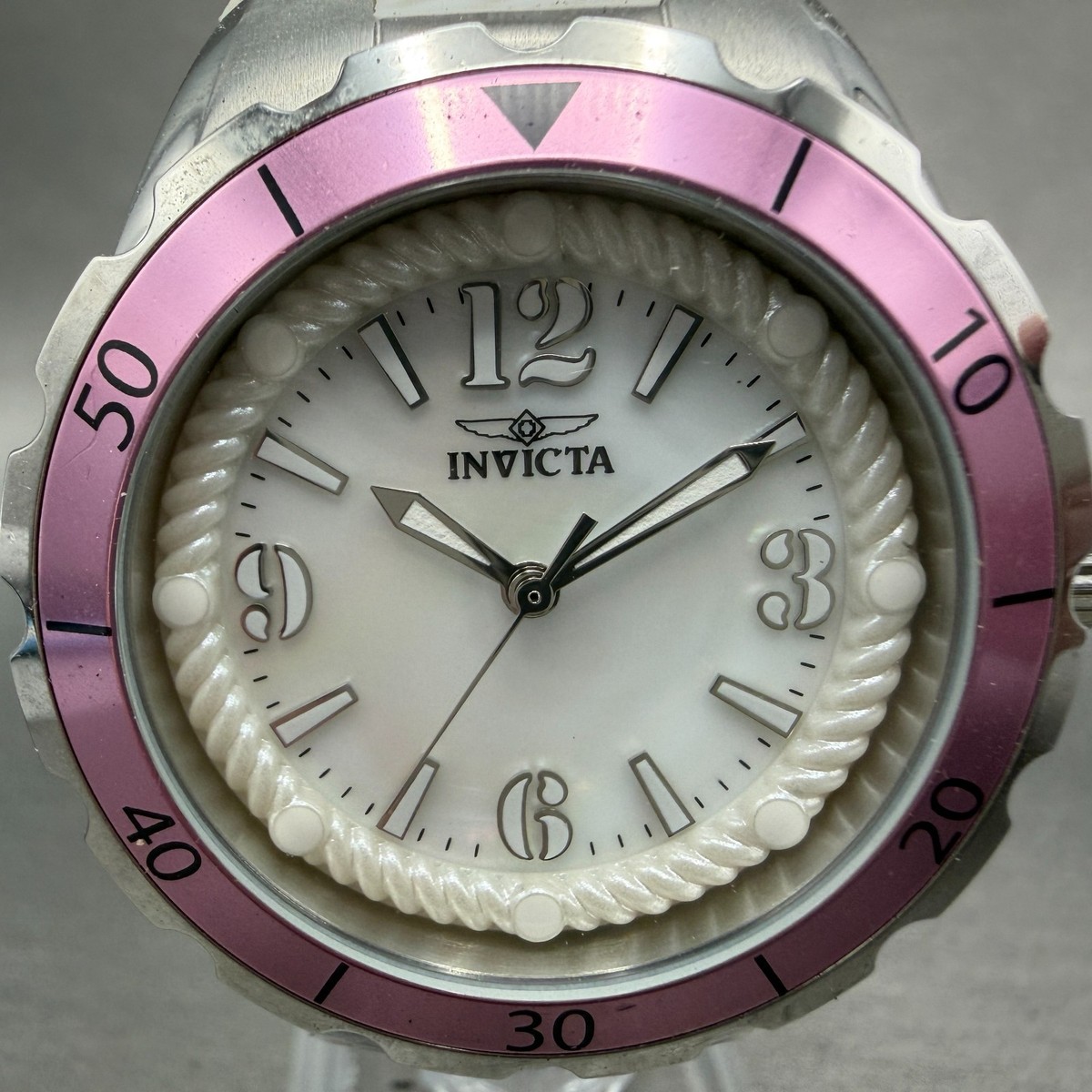 Invicta Angel Dive Watch Women 38mm MOP Dial Silver Tone 