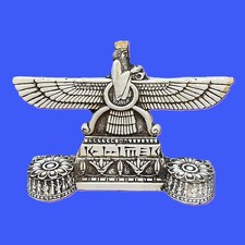 Traditional Handmade Farvahar Figurine   Ivory Color - Home D cor Statue 4" x 3"