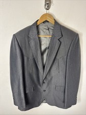 Vintage Circle S Western Blazer Sport Coat Gray Pinstripe 42R USA