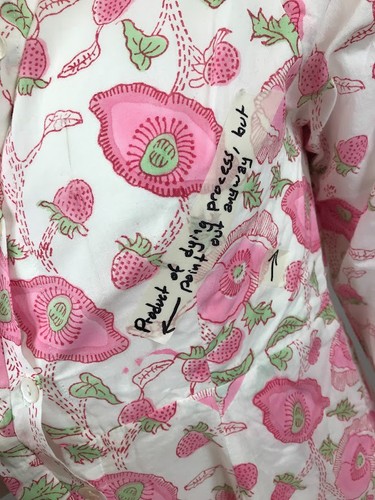 NWT Julia Amory Pink & White 100% Cotton Strawberry Floral Shirt Dress, Size S - Picture 4 of 14