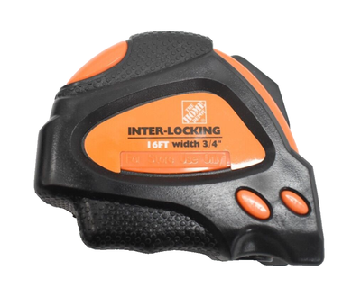 #ad Home Depot Interlocking Tape Measure Orange and Black 16#x27; x 3 4quot; New $14.99