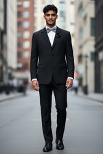 Veneto 4 Button Tuxedo Super 120's 100 Wool Hand Tailored Made in Italy 44 Long