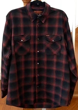 Dixxon Flannel Co. The EVO, Black & Orange LS Shirt, Pearl Snaps, Men's Sz Large