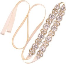 Bridal Belt Sash w/Rhinestones Wedding Belt for Bridesmaid Prom Plus Size