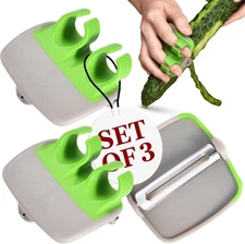 Premium 3-Pack Finger Peelers – Easy Grip Silicone Fruit & Veggie Tools