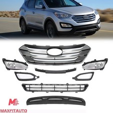 For Hyundai Santa Fe Sport 2013-2016 Front Upper Grille Fog Light Bezels Set For Hyundai Santa Fe Sport 2013-2016 Front Upper Grille Fog Light Bezels Set
