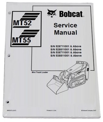 Bobcat MT52, MT55 Mini Track Loader Service Manual Shop Repair Book 1 # 6903372