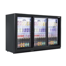 Baridi Back Bar Drinks Fridge Cooler Sliding Triple Door 307L Capacity DH337 