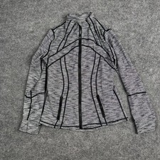 Lululemon Define Jacket Womens Size 8 Gray Space Dye Full Zip Slim Fit Athletic