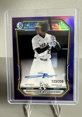 2026 Bowman Chrome Prospect Leo De Vries Purple Refractor Auto /250