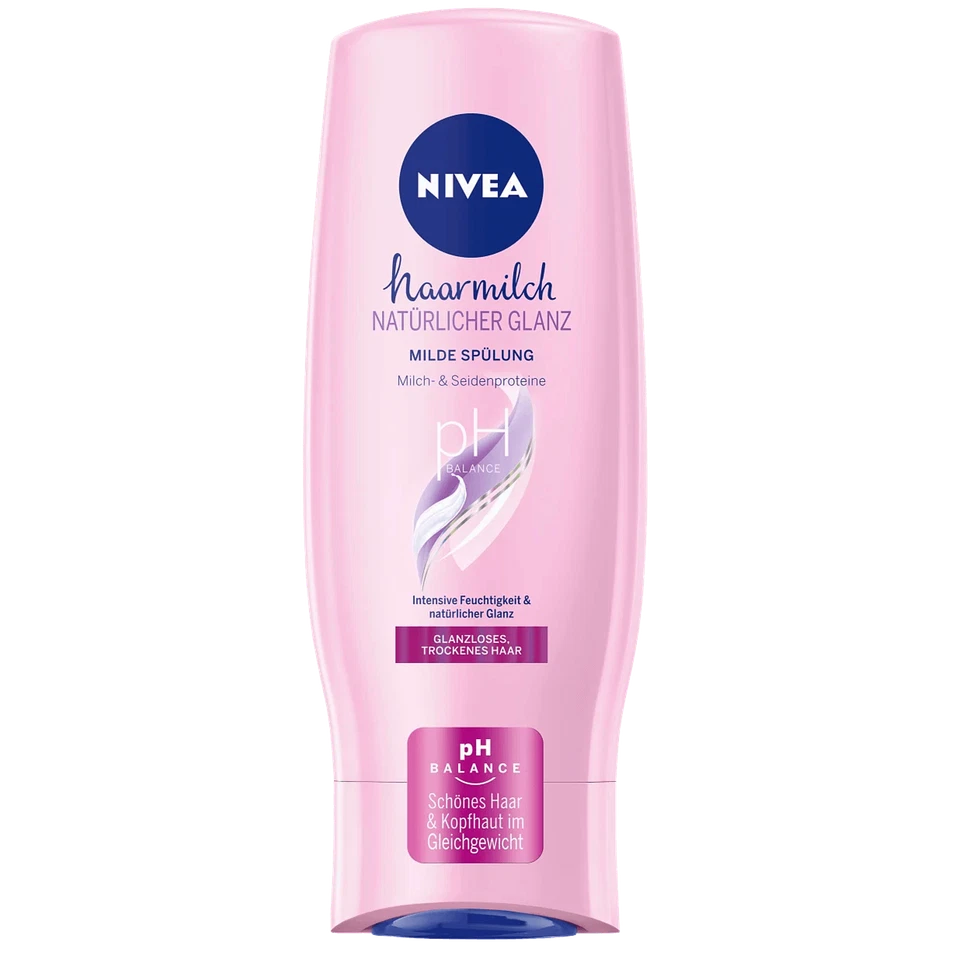Acondicionador suave brillo natural leche cabello Nivea 3X 200 ml para cabello seco Foto 3 de 3