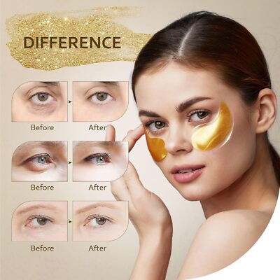Under Eye Patches (30 Pairs), 24K Gold Under Eye Mask for Puffy , Dark Circles