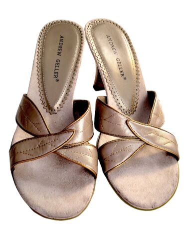 New Andrew Geller "Darling"heels Sandals 8M Rubber Bottom