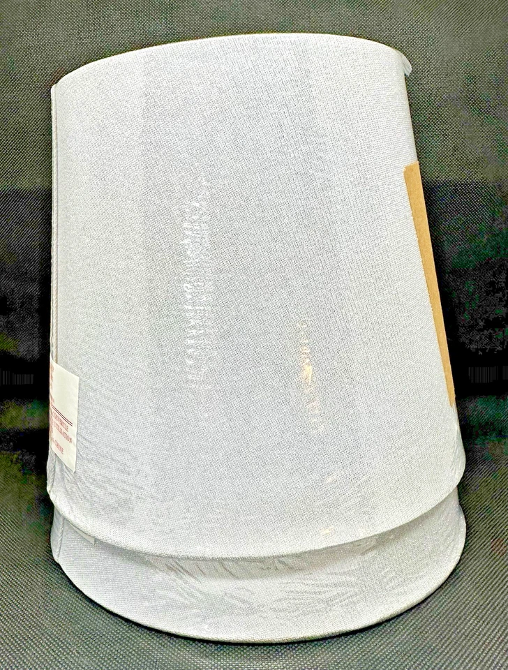 Set of 2 Tapered Drum Shimmering Silvery Blue Lamp Shades - Image 2 of 4