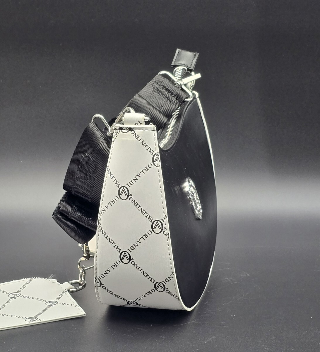 VALENTINO ORLANDI ITALY BLACK & WHITE CROSSBODY SHOULDER BAG