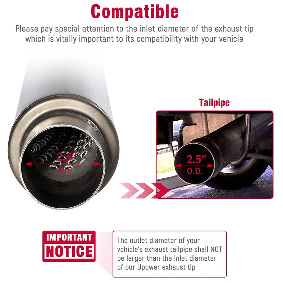 2.5'' In/Outlet Muffler Resonator Exhaust 16'' Quiet for Mercury Grand Marquis Foto 4 de 4