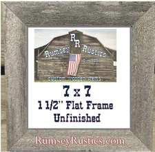 7x7" weathered rustic barnwood barn wood picture photo frame unfinished natural