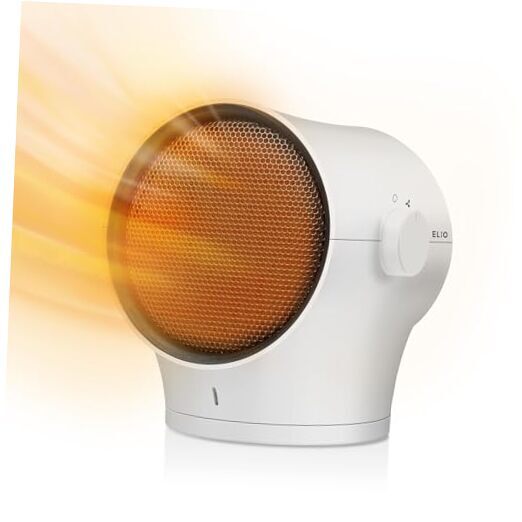 Elio Oscillating Space Heater for Indoor Use, 1000W Ceramic Portable Electric