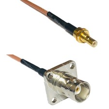RG316 SMB MALE BULKHEAD to BNC Flange Female RF Cable Rapid-SHIP LOT