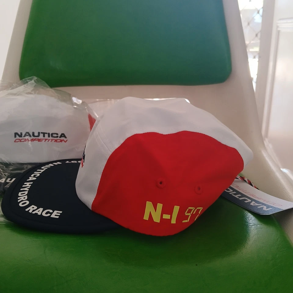 Nuevo con etiquetas Sombrero Nautica 1997 Hydro Race 5 Paneles - Exclusivo de Australia Años 90 Retro Extremo Foto 2 de 4