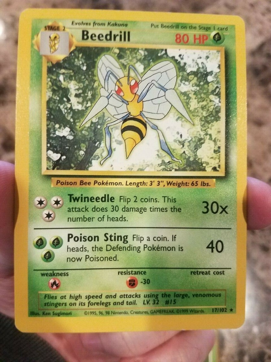 1999 POKEMON BASE SET BEEDRILL CARD 17/102, UNLIMITED | eBay