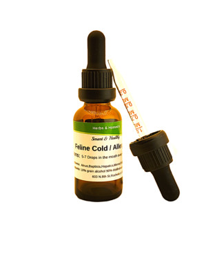 Feline Cold / Allergies. Works for dog's as well. Works for sneezing, runny nose