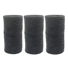  1000 Feet (c. 333 Yards) 2mm 3 ply Jute Twine String 1/12 inch x 1000 ft Black