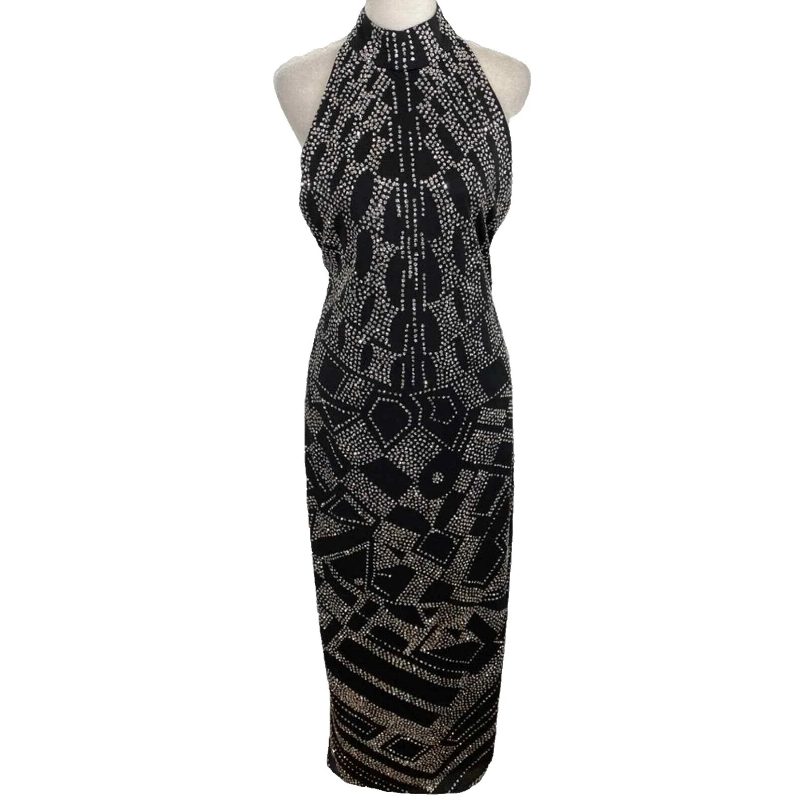 Vestidos Vintage Negro Disco para Mujeres