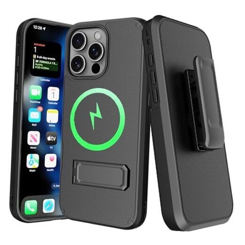for Holster Case Magnetic with Belt Clip & Kickstand & Card iPhone 16 Pro Max