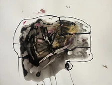 Abstract Mixed Media Painting On Paper 18 x 24” Contemporary Artwork