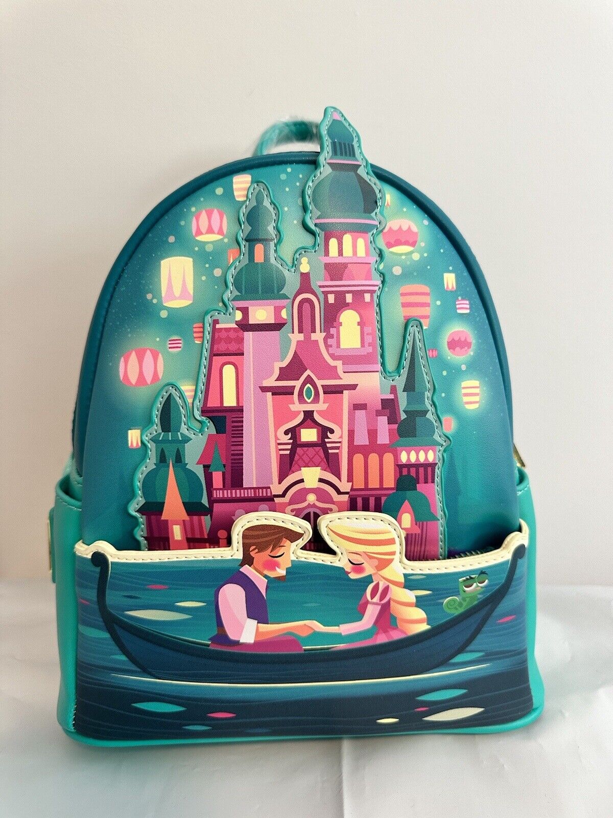 NWT Loungefly Tangled Rapunzel Castle Glow-In-The-Dark Mini Backpack
