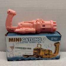 MINI Bubble Machine Toy Outdoor Play Plastic Electric Bubble Gun Pink