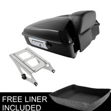 Chopped Trunk Pad Chrome Mount Rack Fit For Harley Touring Road Glide King 14-26